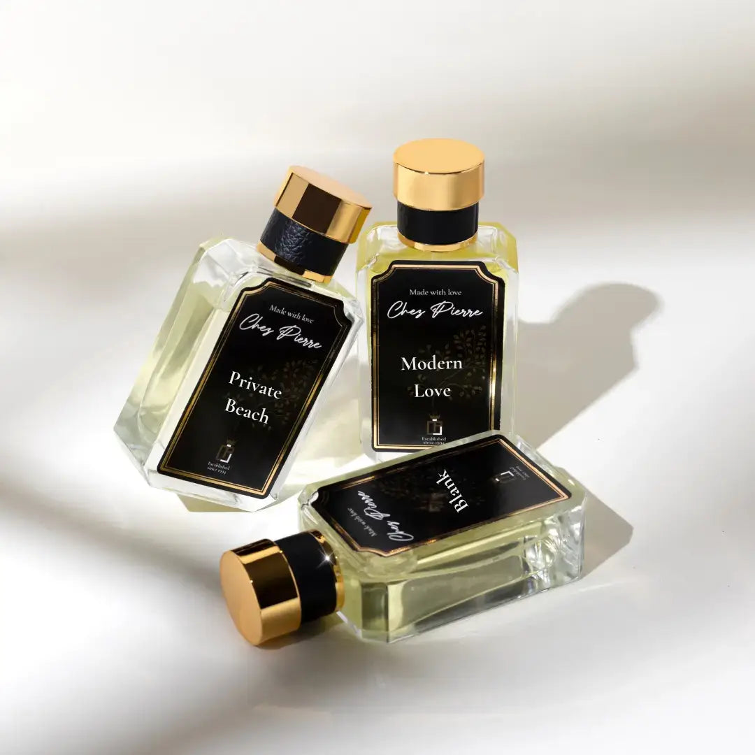 Chez Pierre unisex perfume dupes Modern Love, Private Beach, and Blank – designer-inspired fragrances